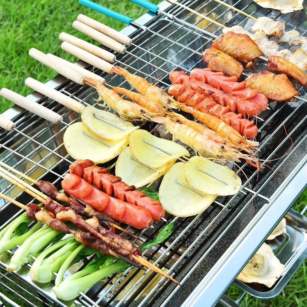 Foldable Stainless Steel Charcoal BBQ Grill – Full Size