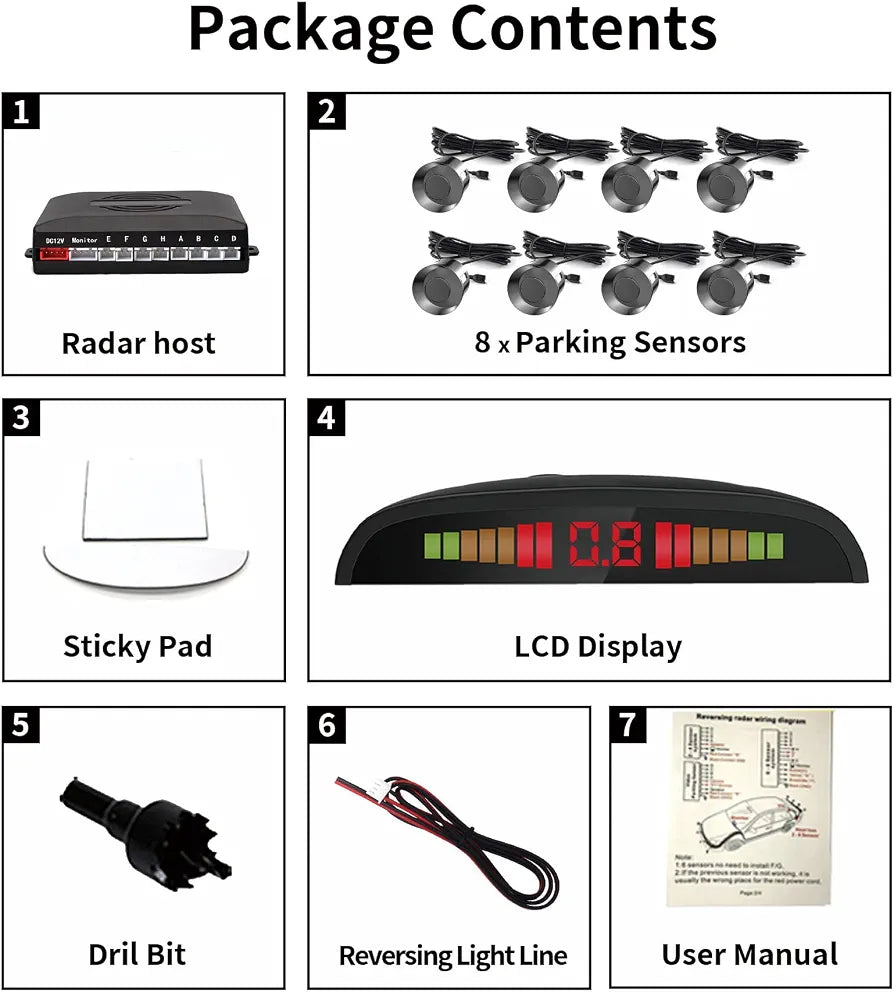Car Reverse Parking Sensor System X8