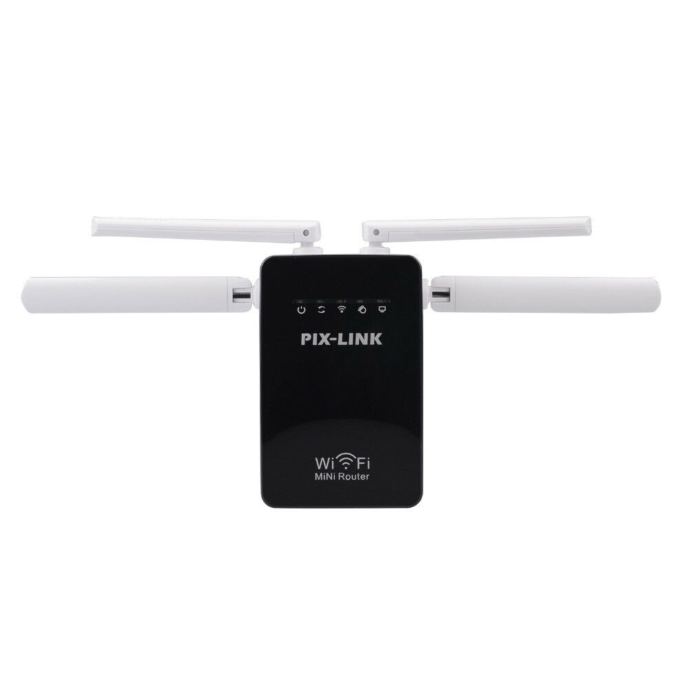 PIX-LINK WiFi Mini Router / Repeater 300Mbps – 4 Antennas