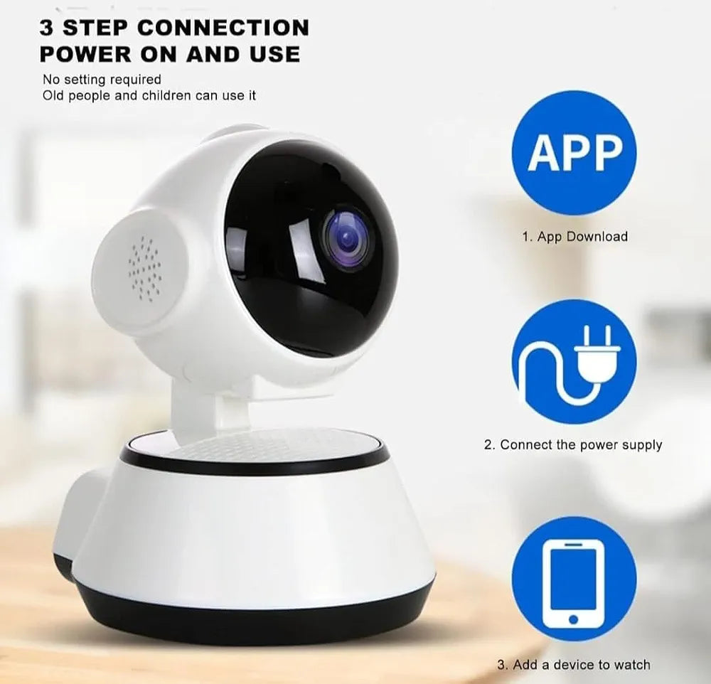 V380 Pro WiFi Camera – 1080p Full HD | Night Vision | 360° Pan & Tilt