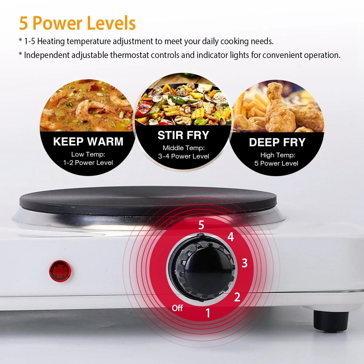RAF Double Burner Electric Hot Plate – 2000W Portable Dual Coil Cooktop
