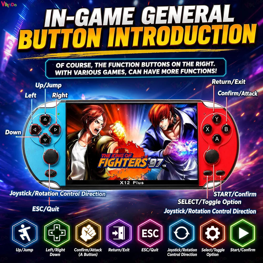 X7 Plus Handheld Game Console – Portable Retro Gaming Player