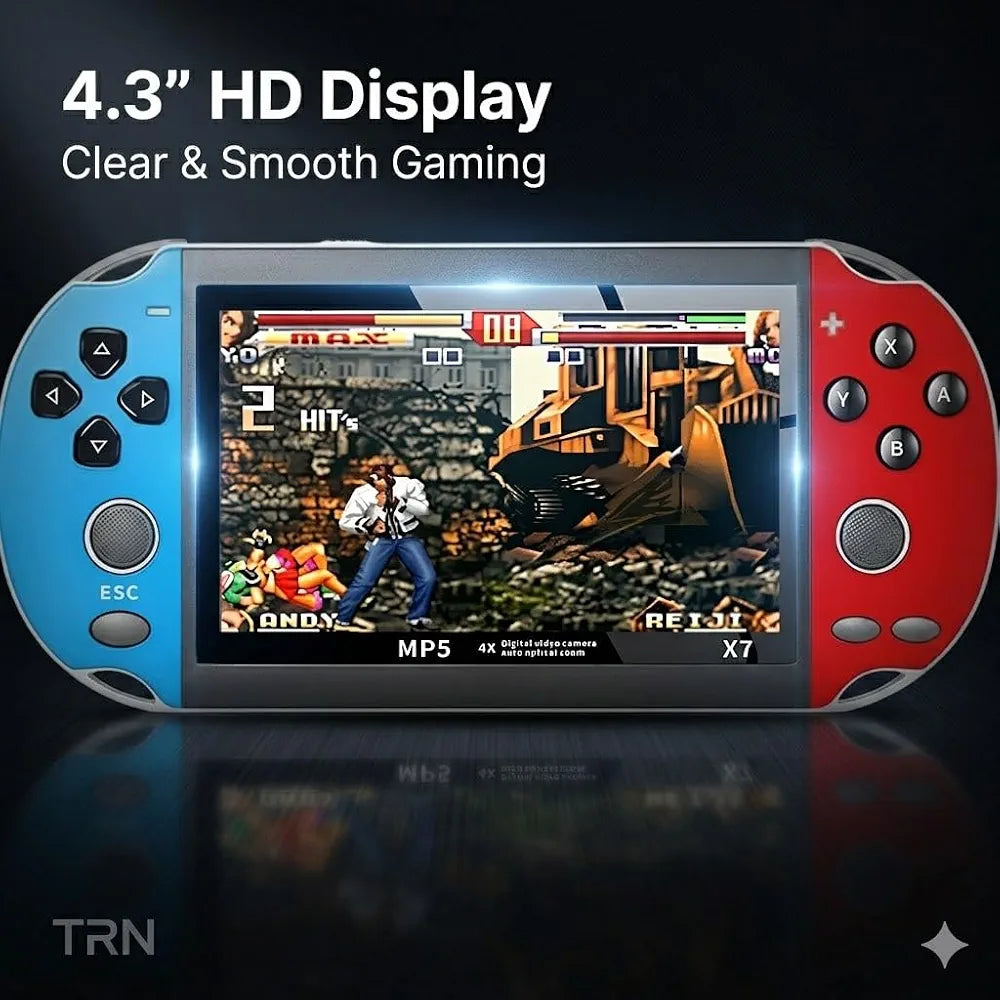 X7 Portable Game Console – 10,000+ Built-in Games, 4.3" HD Display, MP5 Player