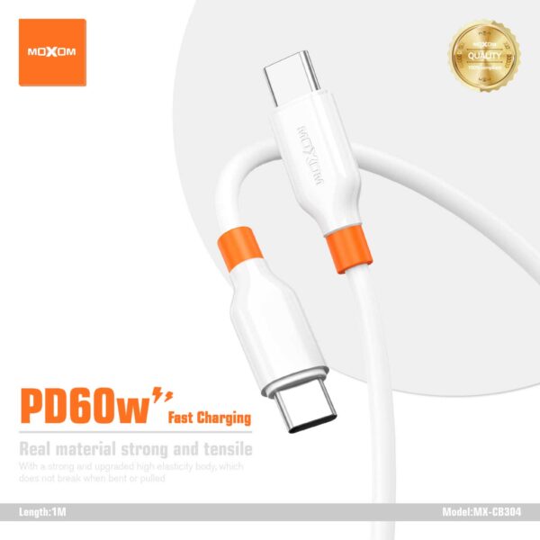 MOXOM MX-CB506 PD60W USB-C to USB-C Fast Charging Data Cable – 1M