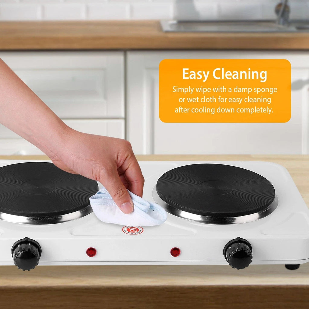 RAF Double Burner Electric Hot Plate – 2000W Portable Dual Coil Cooktop
