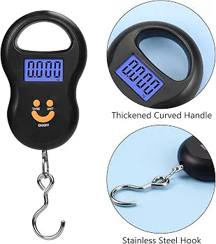 Uses for hanging scale including parcels, produce, luggage and fishing