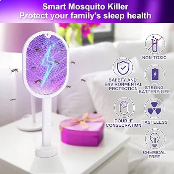 2-in-1 Electric Mosquito Racket & UV Trap Lamp