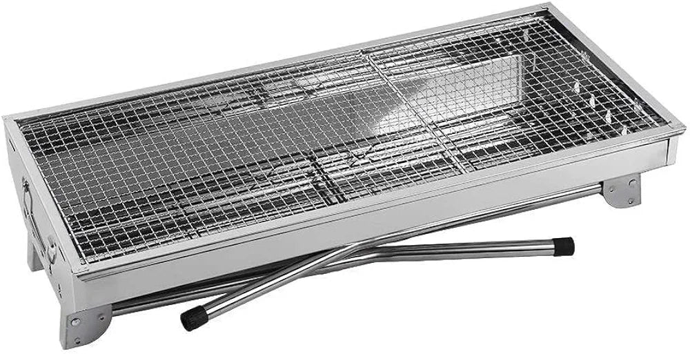 Foldable Stainless Steel Charcoal BBQ Grill – Full Size