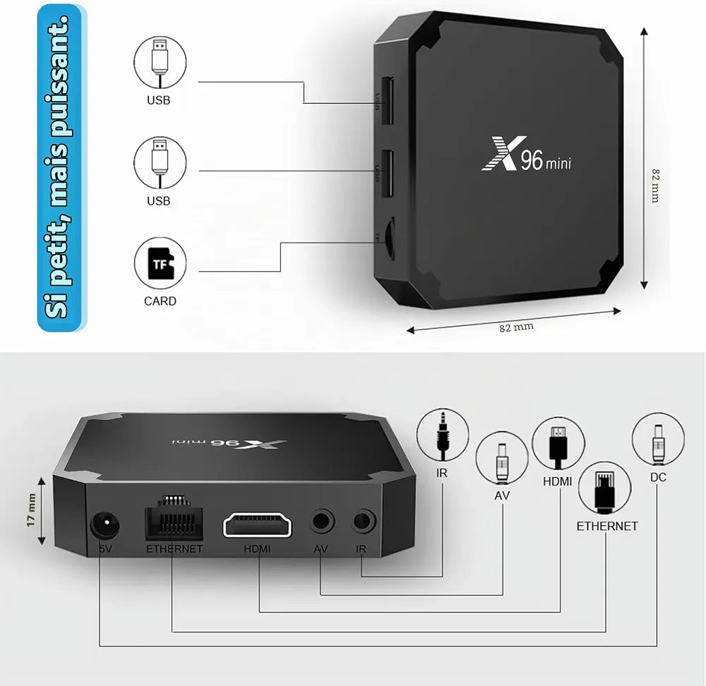 X96 Mini Android TV box 4K and H.265 feature graphic